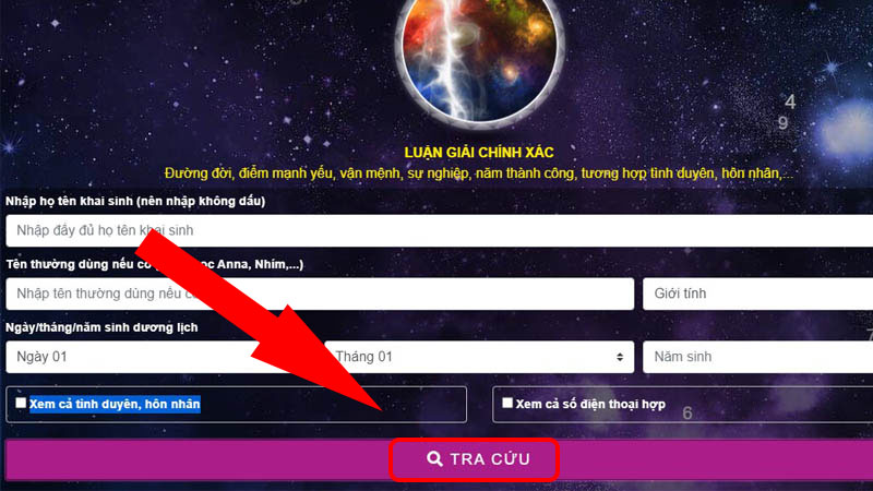 Chọn TRA CỨU